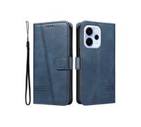 Etui pour OPPO Reno 15F avec fermeture magnétique, emplacements pour cartes et béquille, étui antichoc en cuir PU compatible avec OPPO Reno 15F-Bleu