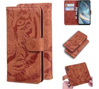 Étui Pour Oppo Reno4 Z 5g/Oppo A92s 6 57 Pouces Pu Magnétique Pochette Cuir Housse Tigre Impression Rabattable Case Stent Fonction Marron