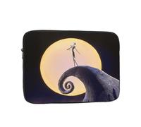 Étui pour ordinateur portable en néoprène sublimé à motif quadrillé multi-personnages L'Étrange Noël de Monsieur Jack avec breloque en