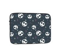 Étui pour ordinateur portable en néoprène sublimé à motif quadrillé multi-personnages L'Étrange Noël de Monsieur Jack avec breloque en