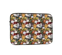 Étui pour ordinateur portable en néoprène sublimé à motif quadrillé multi-personnages L'Étrange Noël de Monsieur Jack avec breloque en
