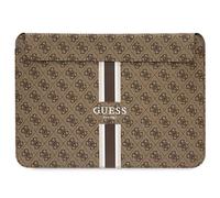 Étui pour ordinateur portable Guess 4G à rayures imprimées marron 14 pouces
