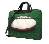 Étui pour ordinateur portable imprimé ballon de rugby blanc, housse imperméable pour ordinateur portable, housse de transport amusante pour ordinateur portable, 15,6 pouces