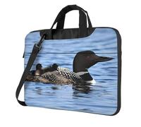 Étui pour ordinateur portable imprimé Loon Birds - Housse imperméable pour ordinateur portable - Housse de transport amusante pour ordinateur portable, Noir/blanc, 13In