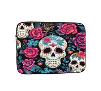 Étui pour ordinateur portable Sugar Skeleton de 15 pouces, sac pour ordinateur portable Day of the Dead Skull pour homme et femme, résistant à l'eau, sac de transport résistant aux chocs pour