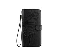 Etui Pour Oukitel C58 Gaufrage Papillon Magnétique Couverture Rabotant Cuir Premium Noir