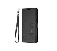 Etui Pour Oukitel C58 Porte-fente Pour Carte, Portefeuille A Rabot RFID Chat Noir