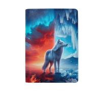 Étui pour passeport avec fentes pour cartes de crédit pour homme, ice and fire world wolf