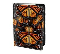 Étui pour passeport avec impression de papillons monarques oranges, essentiels de voyage, cartes et passeport, taille adaptée à tous les passeports standard