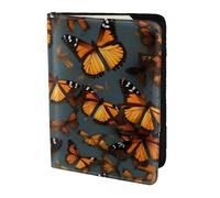 Étui pour passeport avec impression de papillons monarques oranges, essentiels de voyage, cartes et passeport, taille adaptée à tous les passeports standard