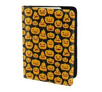 Étui pour passeport avec motif citrouille d'Halloween de 14 cm avec organiseur de cartes de crédit pour voyage, Noir , Taille unique