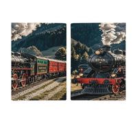 Étui pour passeport de locomotive à vapeur, porte-cartes, étui de passeport de voyage, housse de passeport en polyuréthane, housse de protection pour passeport, unisexe, style 20,3 x 13,8 cm, Style :,