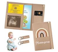 Étui pour Passeport de Maternité en Feutre, en feutre, avec quatre compartiments et deux porte-clés, utilisé pour stocker photos d'échographie, cartes de vaccination, cartes d'assurance, etc