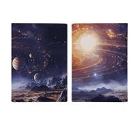 Étui pour passeport en cuir avec cachet imprimé baleine, pieuvre, poisson, livre de passeport pour documents, cadeaux de voyage, Univers Galaxie de l'espace extra-atmosphérique, 20.3x13.8cm