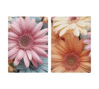 Étui pour passeport en cuir avec imprimé chien beagle mignon pour documents, cadeaux de voyage, Marguerite colorée, 20.3x13.8cm