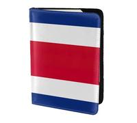 Étui pour passeport en cuir avec imprimé drapeau du Costa Rica - Respectueux de l'environnement - En cuir véritable - Essentiels de voyage