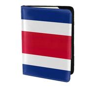 Étui pour passeport en cuir avec imprimé drapeau du Costa Rica - Respectueux de l'environnement - En cuir véritable - Essentiels de voyage