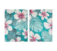 Étui pour passeport en cuir avec imprimé fleurs d'hibiscus tropicales pour documents, cadeaux de voyage, Fleurs d'hibiscus tropicales., 20.3x13.8cm