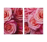 Étui pour passeport en cuir avec imprimé lever du soleil pour documents, cadeaux de voyage, Élégante fleur de rose, 20.3x13.8cm