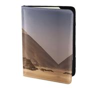 Étui pour passeport en cuir avec imprimé pyramides d'Égypte respectueux de l'environnement en cuir véritable