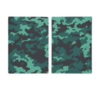 Étui pour passeport en cuir avec motif arbre de vie avec drapeau palestinien imprimé pour documents, cadeaux de voyage, Camouflage bleu sarcelle, 20.3x13.8cm