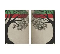 Étui pour passeport en cuir avec motif arbre de vie avec drapeau palestinien imprimé pour documents, cadeaux de voyage, Drapeau Palestinien Arbre de Vie, 20.3x13.8cm