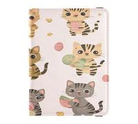 Étui pour passeport en cuir imperméable pour femme et fille - Joli carnet de voyage - Chat du Bengale de Pâques - Blush, 1 taille, décontracté, Chats du Bengale de Pâques Blush, 1 size, Décontracté