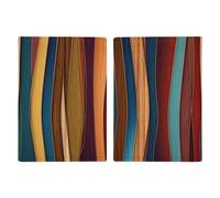 Étui pour passeport en cuir imprimé éléphant assis dans l'eau pour documents, cadeaux de voyage, Rayures colorées, 20.3x13.8cm