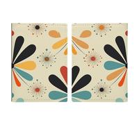 Étui pour passeport en cuir - Motif bateau - Coucher de soleil sur la rivière - En bois - Pour documents, cadeaux de voyage, Rétro moderne., 20.3x13.8cm