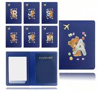 Étui pour passeport en PU, porte-passeport de voyage étanche et anti-poussière. Étuis multi-fonctionnels portables pour cartes bancaires et passeports avec motif de 26 lettres initiales. Accessoires d