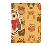 Étui pour passeport et carte de vaccin en cuir avec blocage RFID pour homme et femme, étanche, Imprimé hibou, 1 size, Moderne