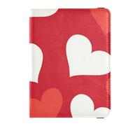 Étui pour passeport et carte de vaccin en cuir rouge avec inscription Happy Valentine's Day Love Heart Étui de protection étanche, Cœur joyeux Saint-Valentin rouge, 1 size