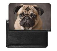 Étui pour passeport et carte de vaccin - Étui de passeport pour passeport - Housse de passeport - Portefeuille de voyage international - Chien carlin - 5,8 x 3,9 x 0,4 cm, Chien carlin, 5.8 × 3.9 ×