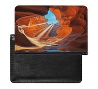 Étui pour passeport, étui de passeport imprimé Antelope Canyon, étui de passeport tendance, étui de passeport multifonctionnel, noir, taille unique, contemporain, Noir , Taille unique, Contemporain