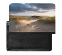 Étui pour passeport, étui de passeport imprimé dunes de plage, étui de passeport tendance, étui de passeport multifonctionnel, noir, taille unique, contemporain, Noir , Taille unique, Contemporain