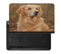 Étui pour passeport, étui de passeport imprimé Golden Retriever, étui de passeport tendance, étui de passeport multifonctionnel, noir, taille unique, contemporain, Noir , Taille unique, Contemporain