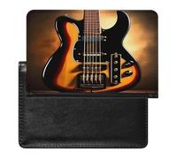 Étui pour passeport, étui de passeport imprimé guitare instrumentale, étui de passeport tendance, étui de passeport multifonctionnel, noir, taille unique, contemporain, Noir , Taille unique,