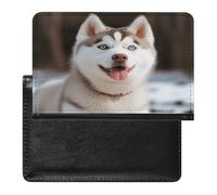 Étui pour passeport, étui de passeport imprimé Husky Piquant chien, étui de passeport tendance, étui de passeport multifonctionnel, noir, taille unique, contemporain, Noir , Taille unique,