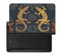 Étui pour passeport, étui de passeport imprimé lézards Gecko, étui de passeport tendance, étui de passeport multifonctionnel, noir, taille unique, contemporain, Noir , Taille unique, Contemporain