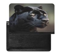 Étui pour passeport, étui de passeport imprimé panthère, étui de passeport tendance, étui de passeport multifonctionnel, noir, taille unique, contemporain, Noir , Taille unique, Contemporain