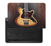 Étui pour passeport, étui de passeport imprimé pour instrument de musique guitare, étui de passeport tendance, étui de passeport multifonctionnel, noir, taille unique, contemporain, Noir , Taille