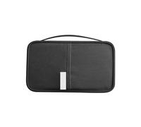 Étui pour passeport familial - Avec fermeture éclair - Étanche - En tissu Oxford - Pour passeport et cartes de crédit (S/L), Noir 1#, s