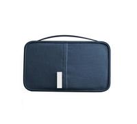 Étui pour passeport familial - Avec fermeture éclair - Étanche - En tissu Oxford - Pour passeport et cartes de crédit (S/L), Bleu profond 1#, s