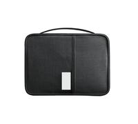 Étui pour passeport familial - Avec fermeture éclair - Étanche - En tissu Oxford - Pour passeport et cartes de crédit (S/L), Noir , L