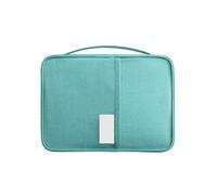 Étui pour passeport familial - Avec fermeture éclair - Étanche - En tissu Oxford - Pour passeport et cartes de crédit (S/L), bleu, L