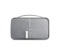 Étui pour passeport familial - Avec fermeture éclair - Étanche - En tissu Oxford - Pour passeport et cartes de crédit (S/L), Gris 1#, s