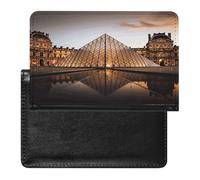 Étui pour passeport musée du Louvre à Paris - Portefeuille en cuir avec blocage RFID - Portefeuille de voyage pour documents - Pour homme et femme