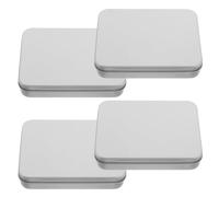 Étui pour Patch Hydrocolloïde 4 Pièces en Fer-blanc à Couvercle | Boîte Rectangulaire Argentée, Charnière à Fluide, Conserve L’adhésif Intact, Usage Quotidien