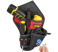 Étui pour perceuse, étui à impact robuste pour ceinture à outils, porte-perceuse, pochette compatible avec la plupart des perceuses, noir/rouge