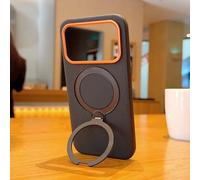 Étui pour POCO F9 F8 Pro Ultra, support rotatif en métal, cadre d'objectif à anneau orange, housse en cuir pour POCO F 9 Ultra, Funda antichoc grey